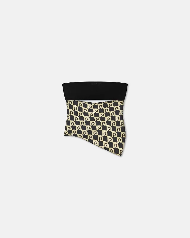 Jacinda - Printed Silk And Mesh-Jersey Bandeau Top - Diamond Check Olive Green Jersey Tee Jacinda - Printed Silk And Mesh-Jersey Bandeau Top - Diamond Check Olive Green Jersey Tee