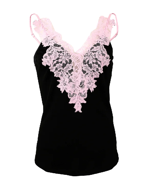 Jersey Lace Cami Off Shoulder Jersey Top