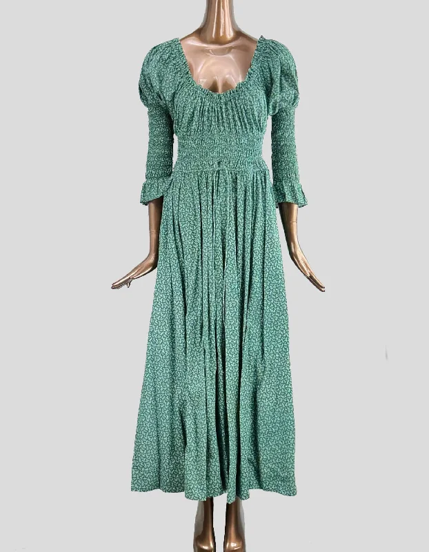 DÔEN Shirred Bodice Peasant Dress - Medium Tunics Practical easy-care