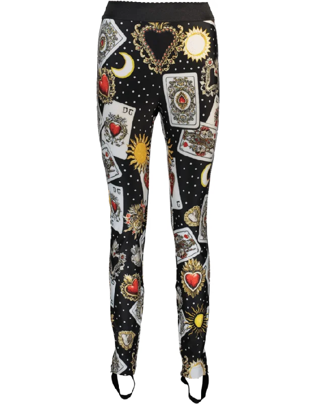 Love Deck Print Jersey Legging Floral Jersey Blouse
