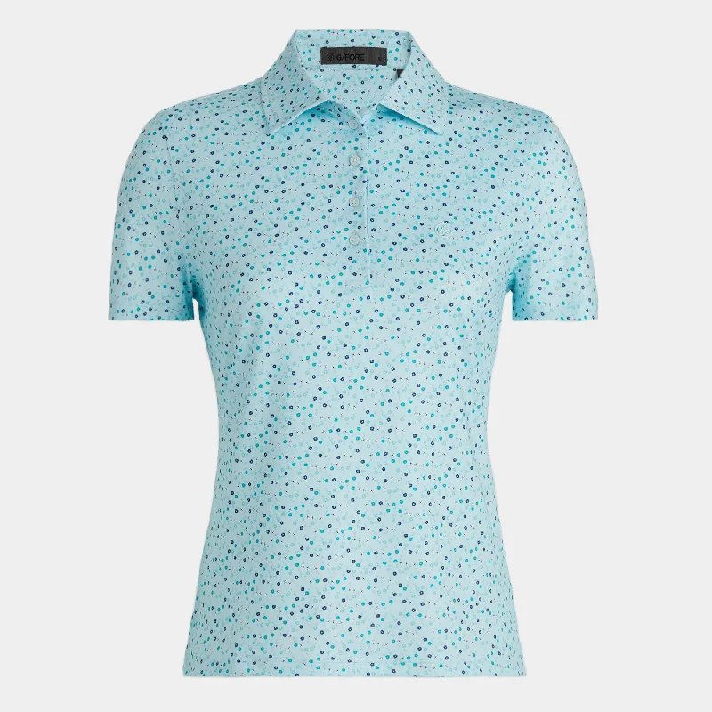 G/FORE WOMENS AYE PAPI TECH JERSEY POLO - DAYBREAK Turtle Neck Jersey Shirt