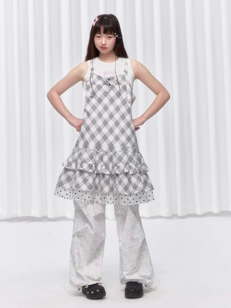 Suspender cake dress【s0000008033】 Boatneck Modish Everyday