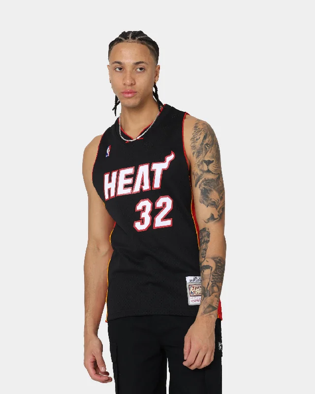 Mitchell & Ness Miami Heat Shaquille O'Neal #32 '05-'06 Road Jersey Black Geometric Jersey Top Mitchell & Ness Miami Heat Shaquille O'Neal #32 '05-'06 Road Jersey Black Geometric Jersey Top