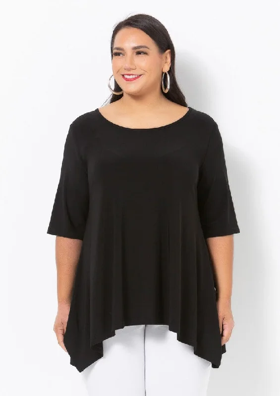 1034 Drop Side Jersey Top Linen Jersey Top