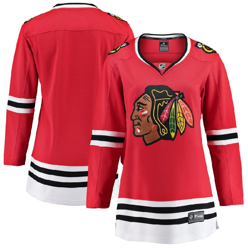 Chicago Blackhawks Women's Blank Premier Red Home Jersey Turtle Neck Jersey Shirt