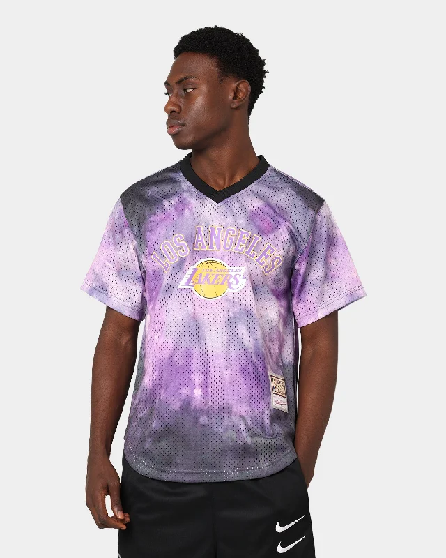 Mitchells & Ness Los Angeles Lakers Tie Dye Mesh Jersey Purple Pink Jersey Tee