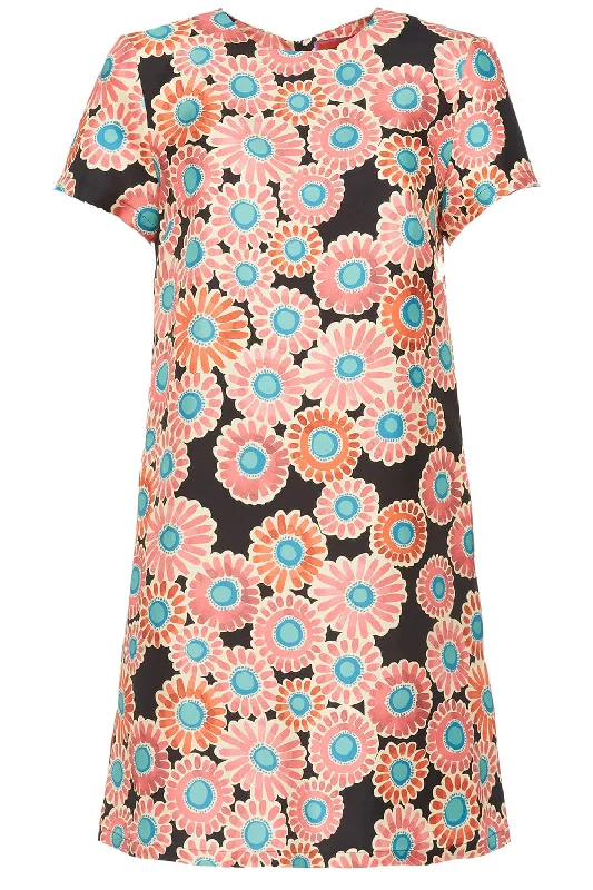 Mini Swing Dress - Crazy Daisy Black Tunics Sophisticated sleek