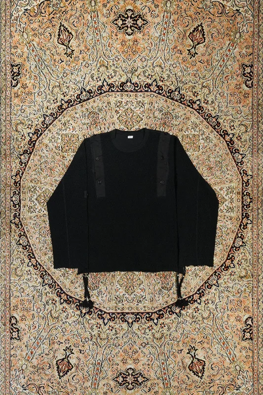 Fujimoto Over Dyed Muslin Jersey Top (BLACK) Geometric Jersey Top