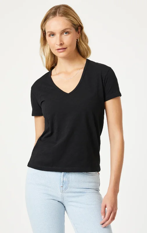 V-NECK JERSEY TEE Silver Jersey Tee