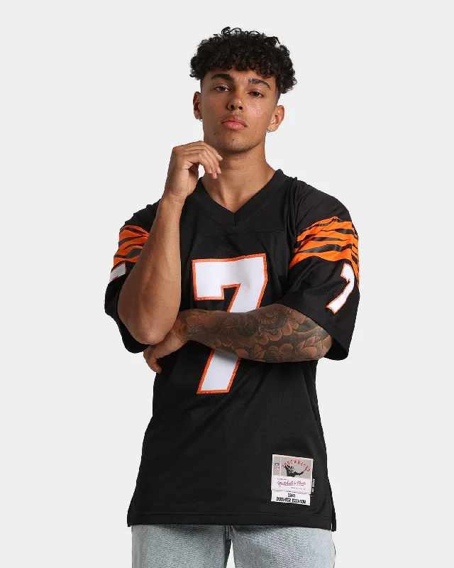 Mitchell & Ness Cincinnati Bengals Boomer Esiason #7 '89-'90 Legacy Jersey Black Festive Jersey Tee Mitchell & Ness Cincinnati Bengals Boomer Esiason #7 '89-'90 Legacy Jersey Black Festive Jersey Tee