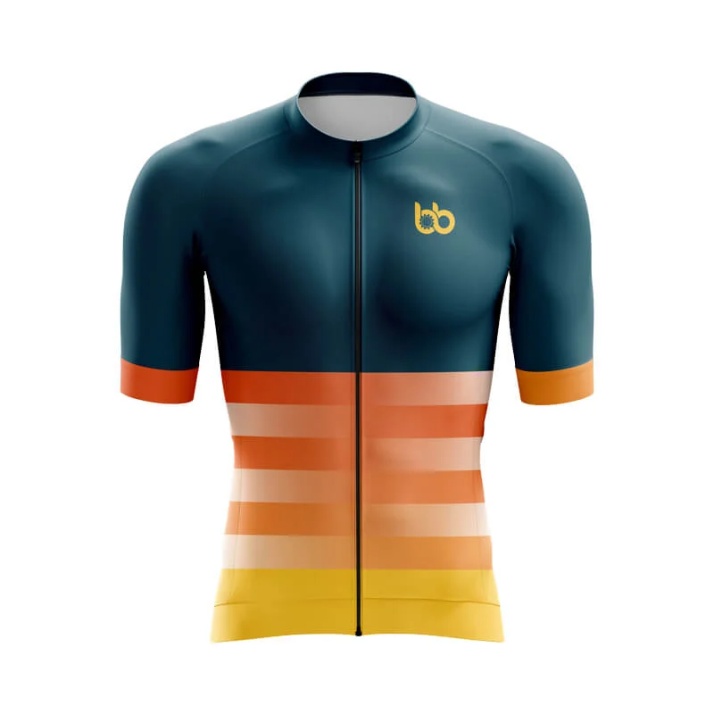 Gradient Frequency Aero jerseys (Navy-Orange-Yellow) Winter Jersey Top