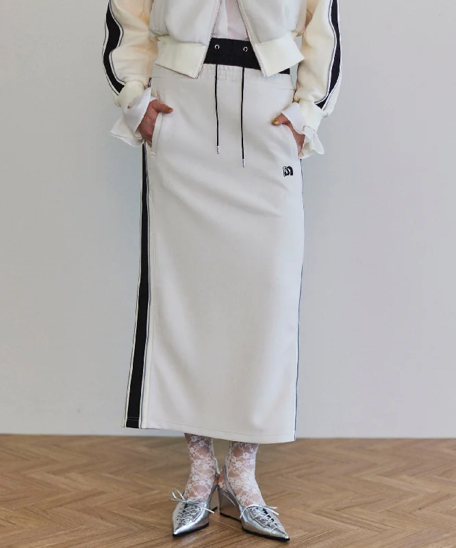 【25SPRING PRE-ORDER】Double Waist Side Line Jersey Skirt Halter Neck Jersey Tee