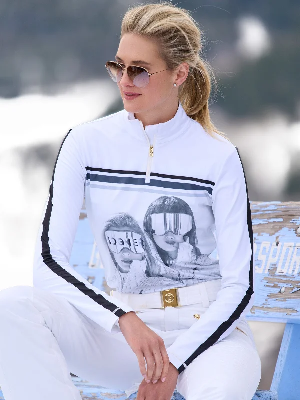 Beline Goggle Jersey Tec Turtleneck Textured Jersey Blouse