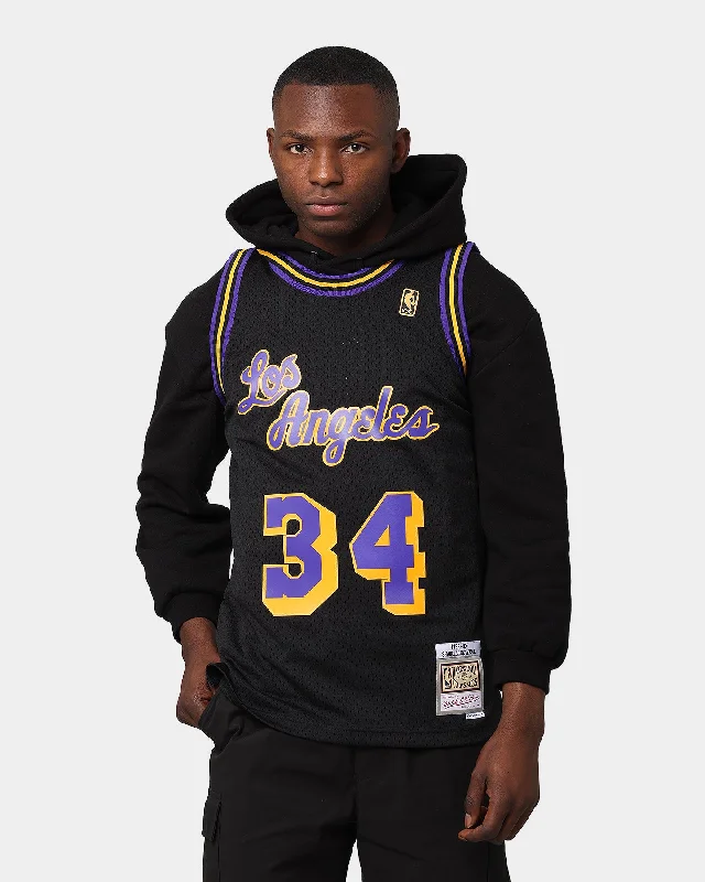 Mitchell & Ness Los Angeles Lakers Shaquille O'Neal 1996-'97 #34 Reloaded Swingman Jersey Black Cream Jersey Tee Mitchell & Ness Los Angeles Lakers Shaquille O'Neal 1996-'97 #34 Reloaded Swingman Jersey Black Cream Jersey Tee
