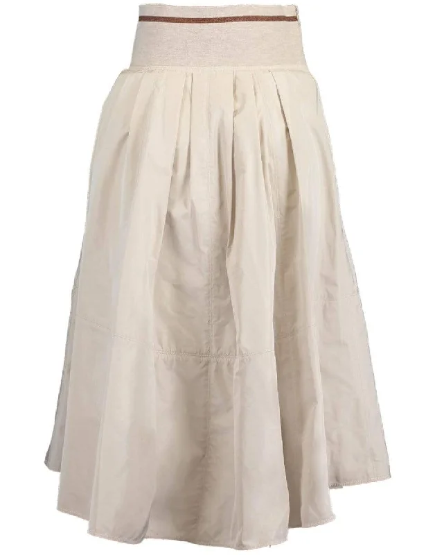 Stone Taffeta and Jersey Striped Waistband Skirt Women's Jersey Top