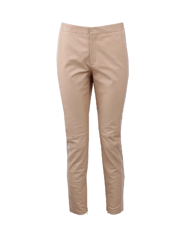 Leather Pant With Jersey Side Stripe Hemp Jersey Tee