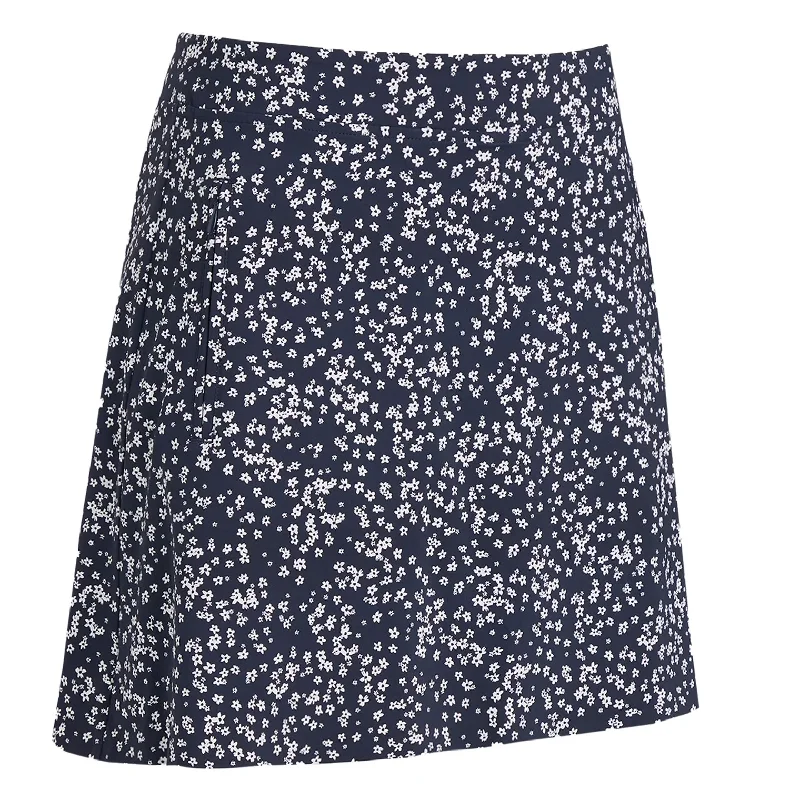G/FORE WOMEN'S CHERRY BLOSSOM TECH JERSEY A-LINE SKORT - TWILIGHT Ribbed Jersey Tee