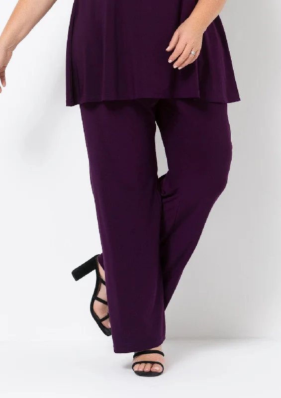 Purple Potion Jersey Palazzo Pant Short Sleeve Jersey Top