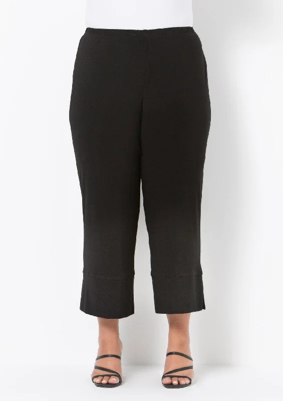 1006 Wide Crop Jersey Pant V Neck Jersey Blouse