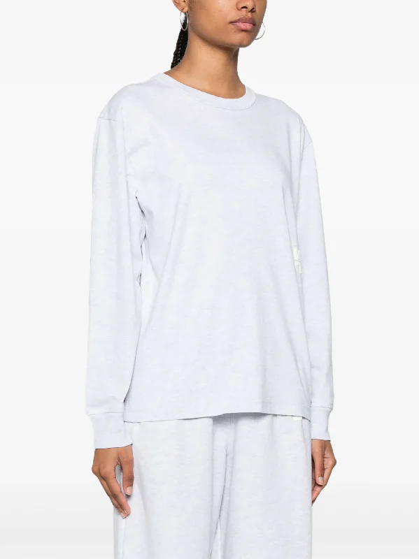T BY ALEXANDER WANG - Women Essential Puff Logo Jersey Long Sleeve Tee Pure White Jersey Tee T BY ALEXANDER WANG - Women Essential Puff Logo Jersey Long Sleeve Tee Pure White Jersey Tee
