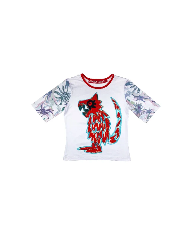 Grumpy Dragon Short Sleeve Jersey - White / Red Vintage Jersey Tee
