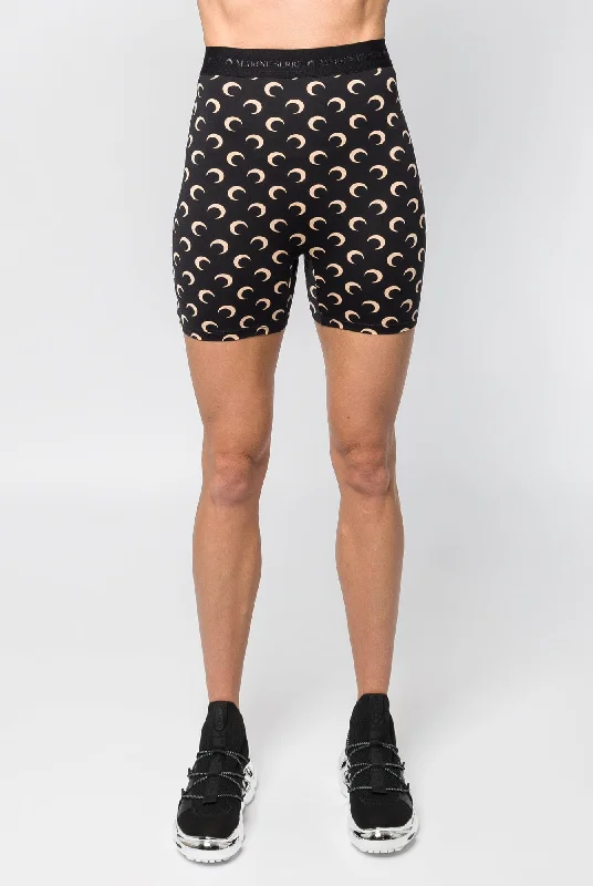 Marine Serre Moon Printed Jersey Mini Shorts Solid Color Jersey Shirt