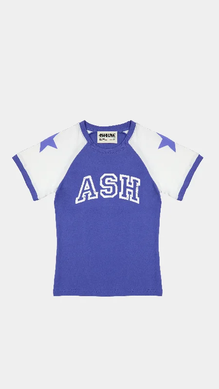 Ashluxe Short Sleeve Female Jersey Purple Bright Color Jersey Top