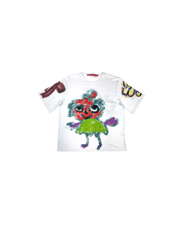 Who is She? Oversized Jersey Top - White Daily Wear Jersey Tee