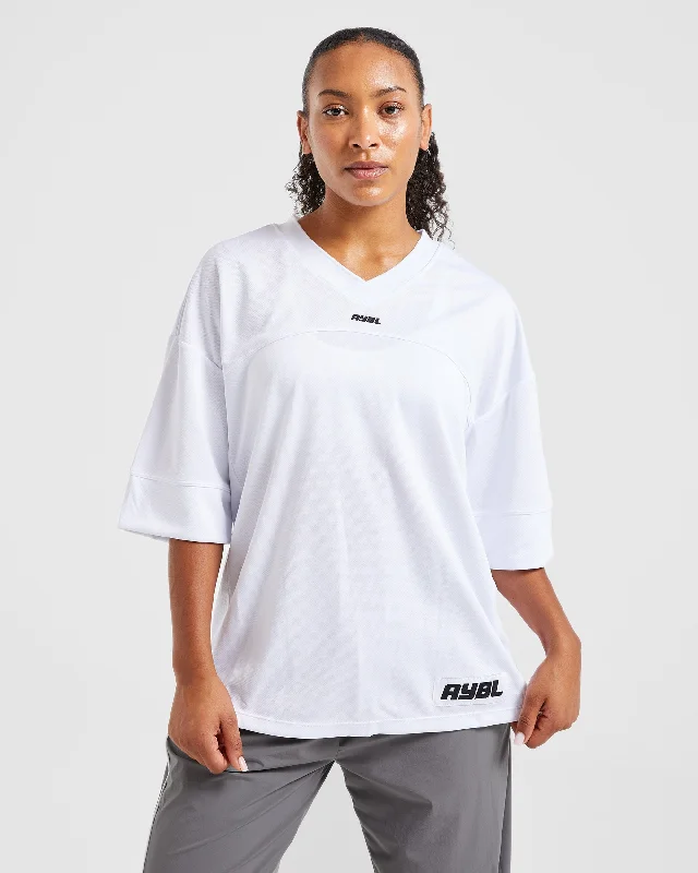 Justine Jersey - White Recycled Jersey Tee