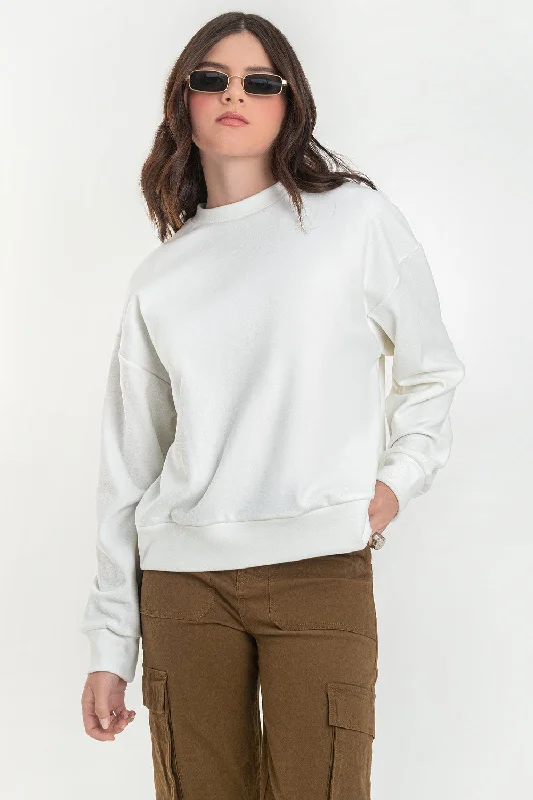 Jersey de punto manga larga cuello redondo Metallic Jersey Tee