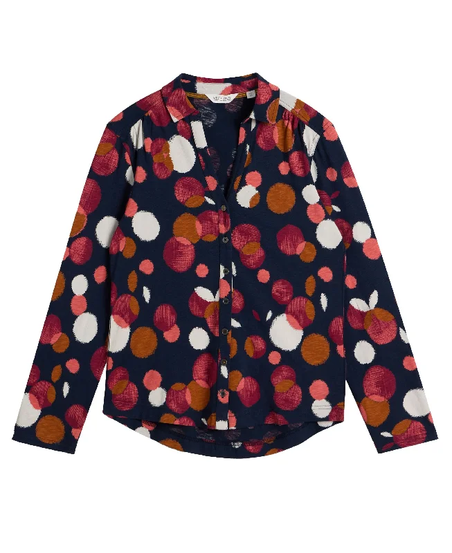 Annie Jersey Shirt - Plum Print Business Jersey Tee