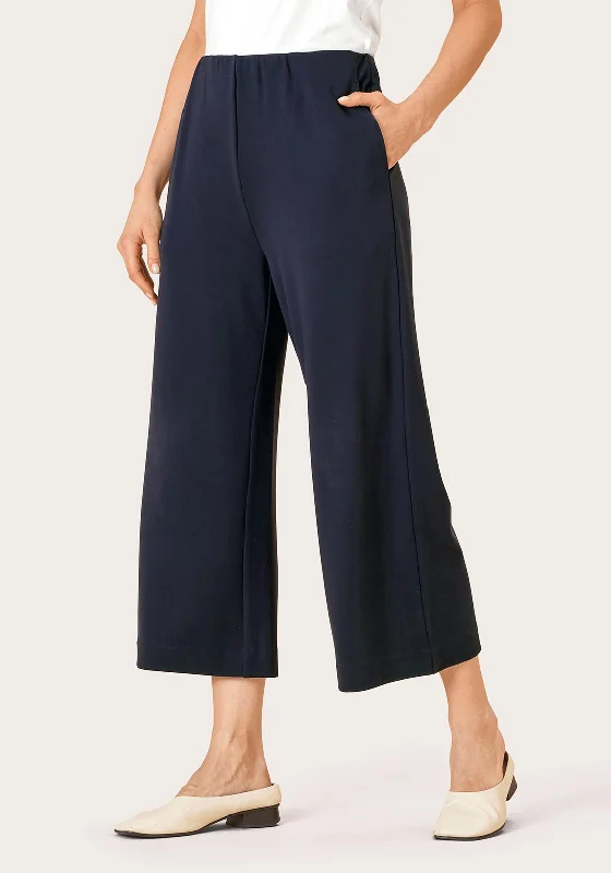 Masai Piri Casual Cropped Jersey Trousers, Navy Lavender Jersey Tee