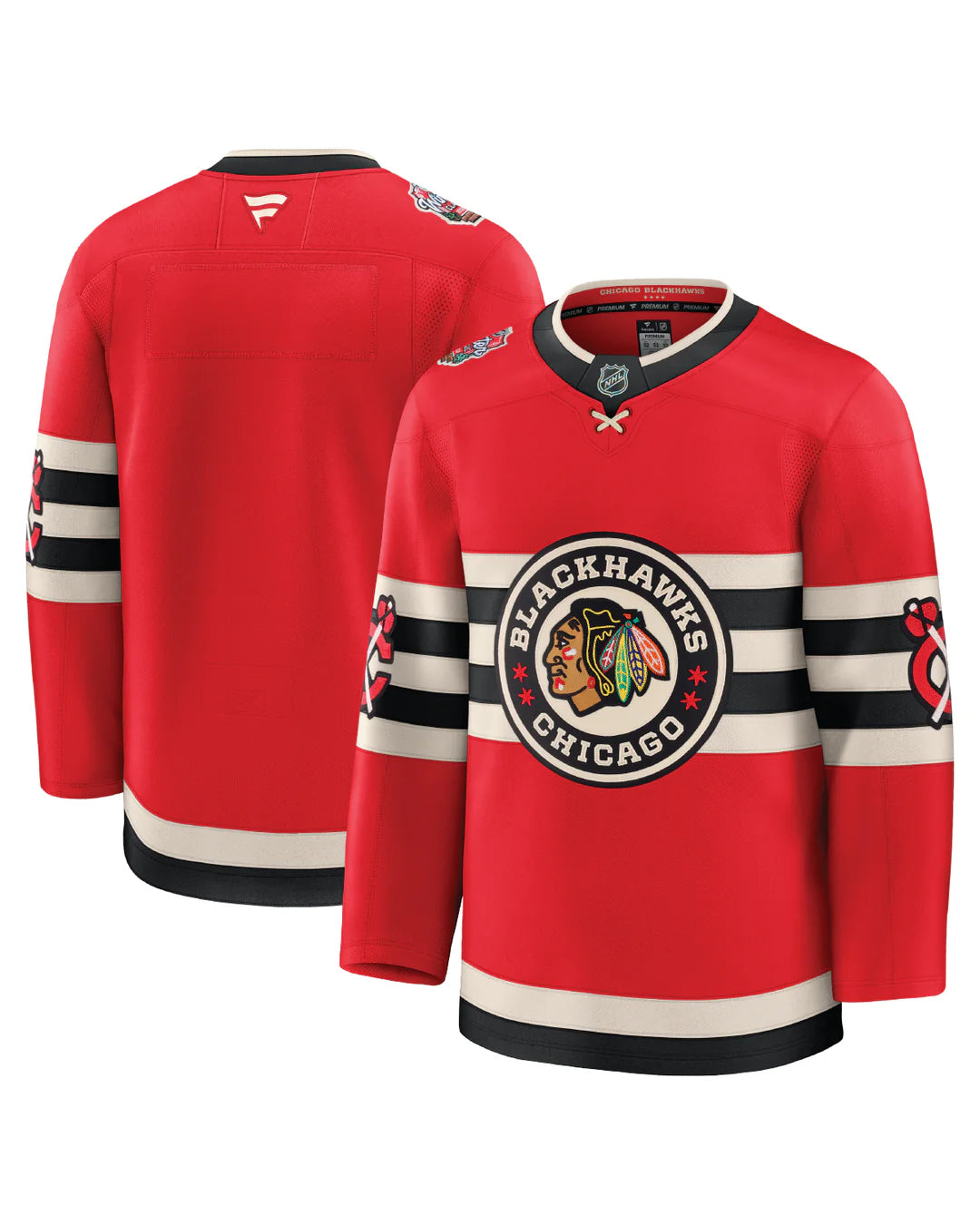 Chicago Blackhawks Fanatics 2025 NHL Winter Classic Jersey Polo Neck Jersey Top