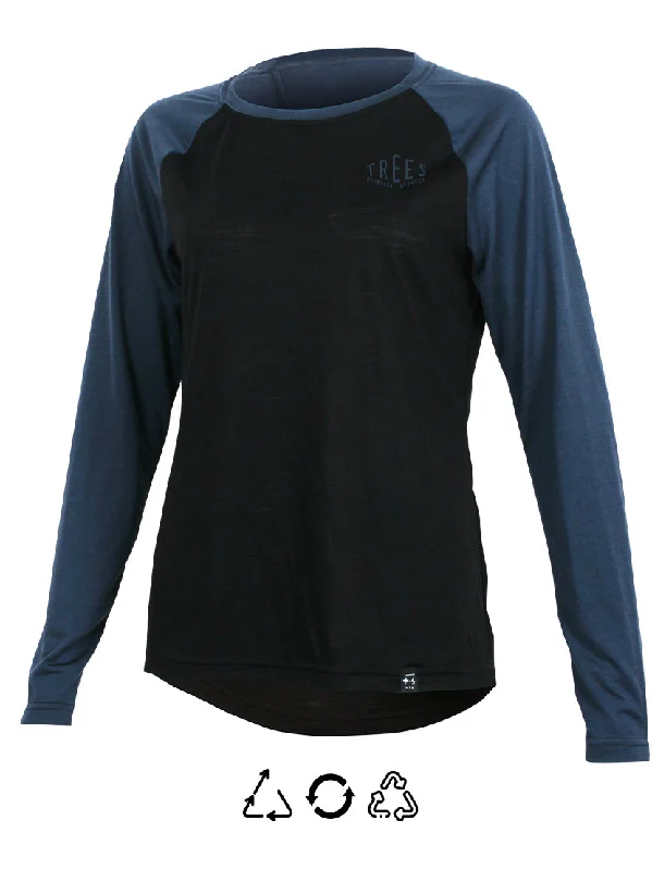Women's L/S Merino THE ONE Jersey | Denim/Black Recycled Jersey Tee