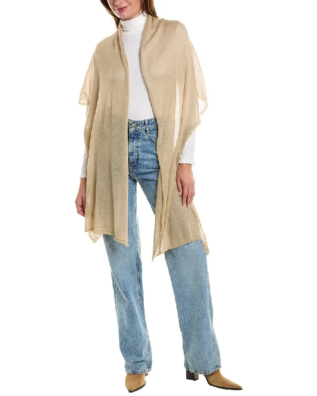 Portolano Flat Jersey Oblong Silk & Cashmere-Blend Wrap Turquoise Jersey Tee