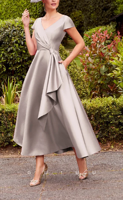 GM723 - Classic & Timeless A-Line V-Neck Cap Sleeves Draped Ankle-Length Mother of the Bride Dress Tunics Fall fleece GM723 - Classic & Timeless A-Line V-Neck Cap Sleeves Draped Ankle-Length Mother of the Bride Dress Tunics Fall fleece