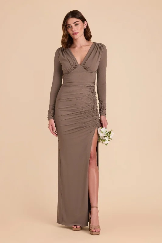 Emmy Luxe Knit Dress - Mocha Tunics Evening elegant