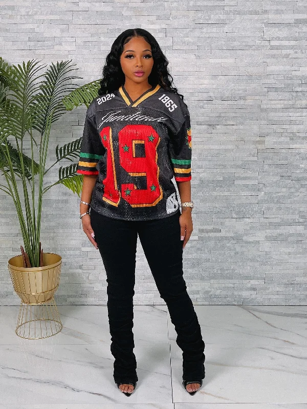CAY1276P - "19" JERSEY TOP Emerald Green Jersey Tee