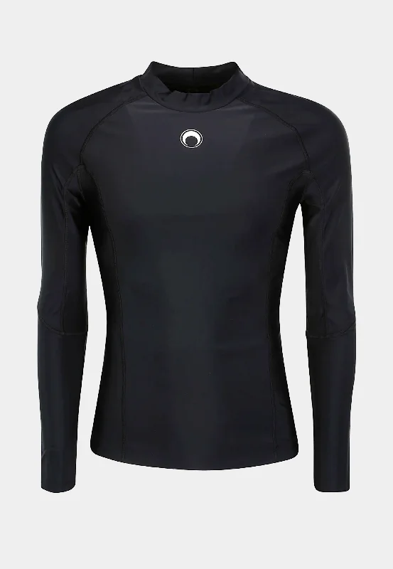 Marine Serre Active Jersey Second Skin Top Black Luxury Jersey Tee