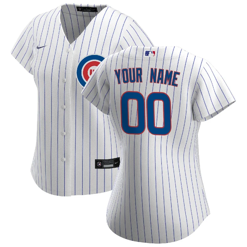 Chicago Cubs Home Pinstripe Women's Custom Nike Replica Jersey Polka Dot Jersey Shirt
