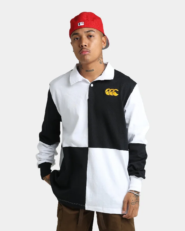 Canterbury Black & White Harlequin Rugby Jersey Black Boat Neck Jersey Shirt