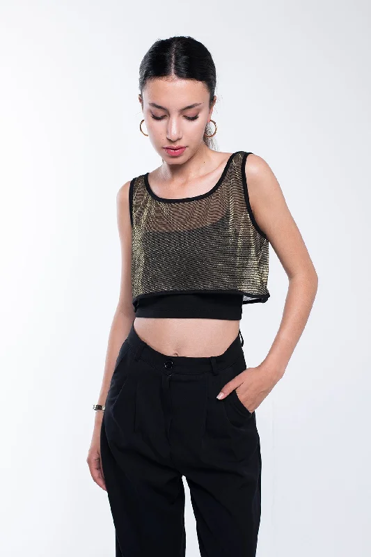 Sparkly Light Crop Top Chenille Blend Fleece Blend Nylon Blend