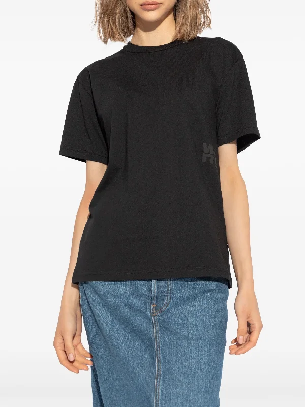 T BY ALEXANDER WANG - Women Essential Jersey Puff Logo Shrunk Tee Beige Jersey Tee