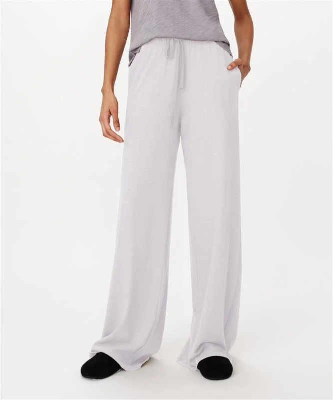 Heavy Slub Jersey Wide Leg Pant - White Lavender Jersey Tee