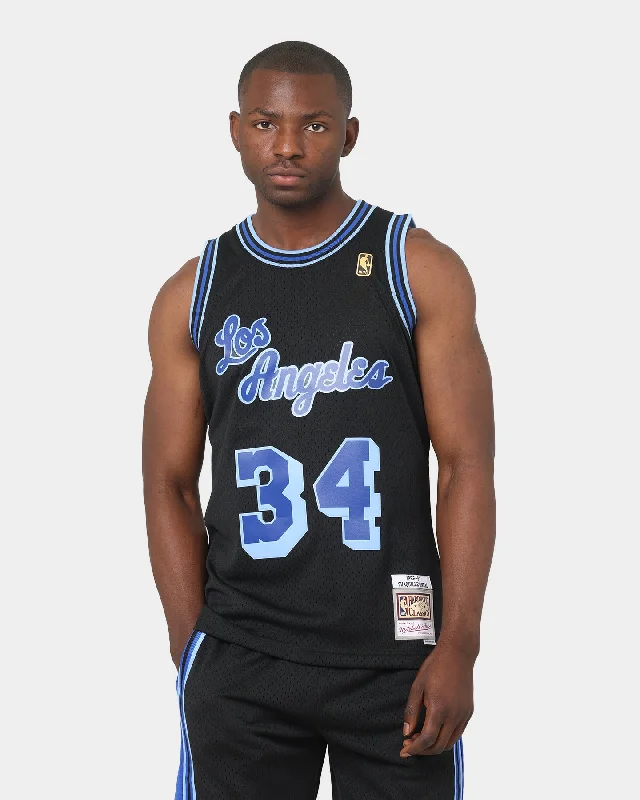 Mitchell & Ness Los Angeles Lakers Shaquille O'Neal #34 Reload 2.0 '96-'97 Swingman Jersey Black Seasonal Jersey Tee Mitchell & Ness Los Angeles Lakers Shaquille O'Neal #34 Reload 2.0 '96-'97 Swingman Jersey Black Seasonal Jersey Tee