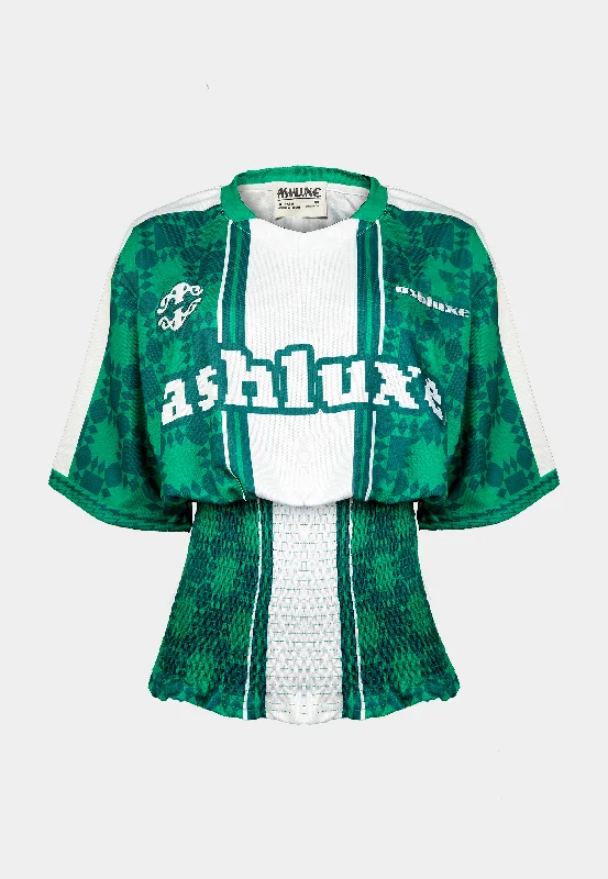 Ashluxe Pixel Ruched Female Jersey Green Custom Jersey Tee