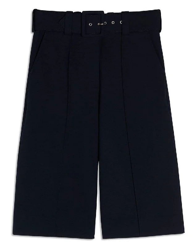 Belted Jersey Culottes Casual Jersey Blouse