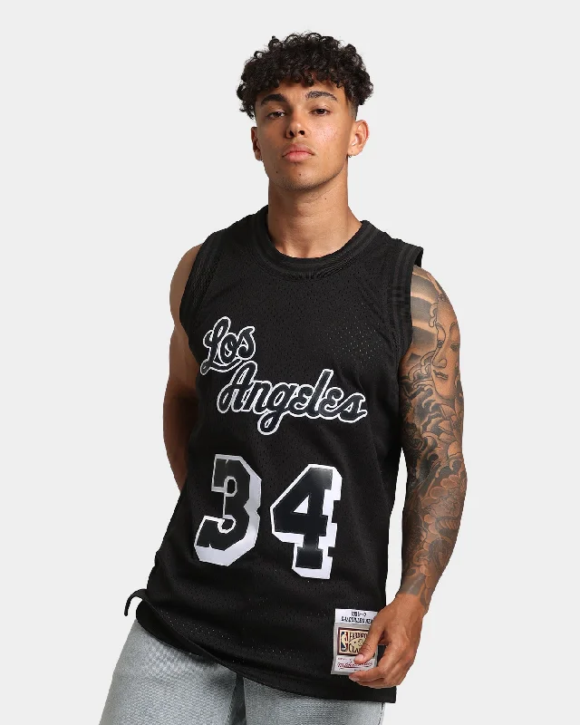 Mitchell & Ness Los Angeles Lakers Shaquille O'Neal #34 '96-'97 Swingman Jersey Black Party Jersey Tee Mitchell & Ness Los Angeles Lakers Shaquille O'Neal #34 '96-'97 Swingman Jersey Black Party Jersey Tee