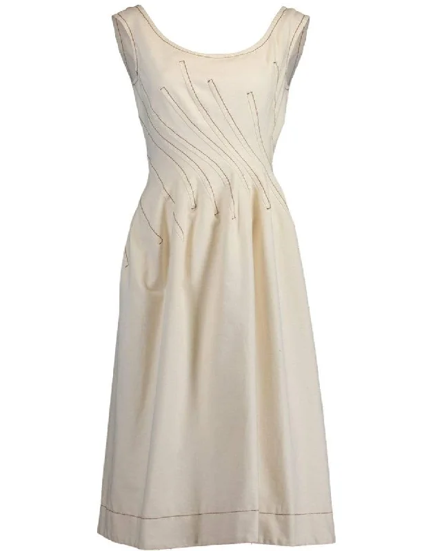 Sleeveless Round Neck Fitted Waist Dress Tunics Sophisticated sleek