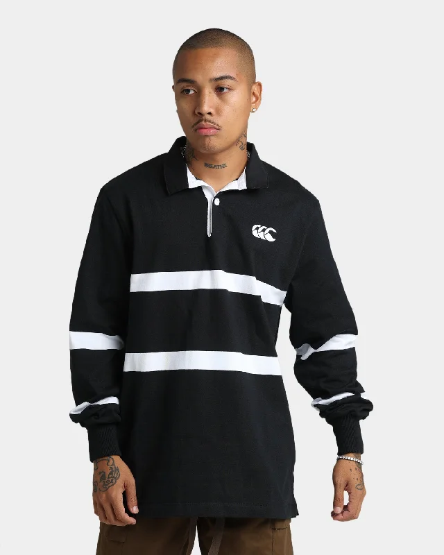 Canterbury Engineered Stripe Rugby Jersey Black Scoop Neck Jersey Top